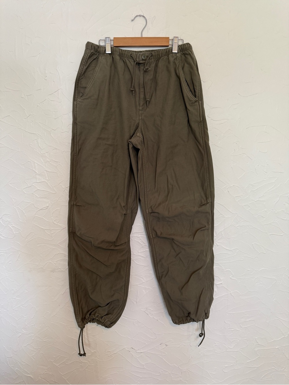 TNA Olive Green Drawstring Jogger Pants